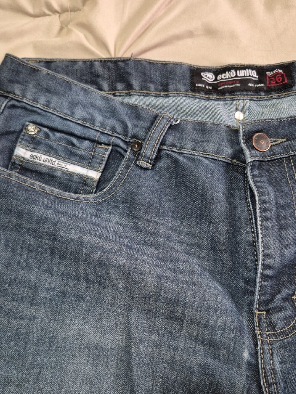 Ecko Unlimited Dark Wash Denim Jean Shorts - Picture 2 of 10